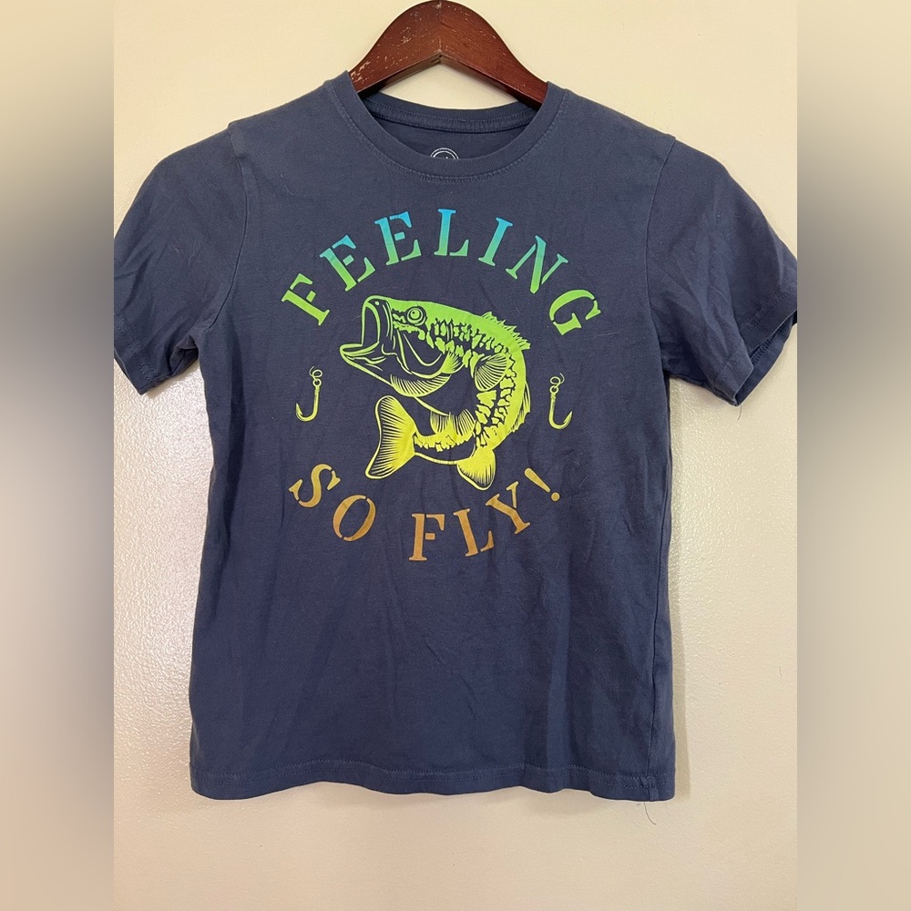 Wonder Nation Multicolor Fish Graphic Tee Size L
